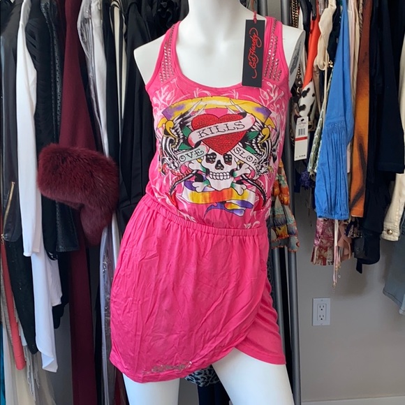 Ed Hardy Dresses | Nwt Ed Hardy Dress Sz Xs Fabulous | Color: Pink | Size: Xs | Mgottwig99's Closet Ed Hardy Dresses | Nwt Ed Hardy Dress Sz Xs Fabulous | Color: Pink | Size: Xs | Mgottwig99's Closet